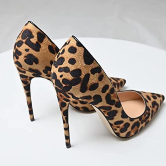 NEW FSJ Women Sexy Leopard Printed Pointy Toe High Heel Stilettos Sz 11 - Picture 4 of 10